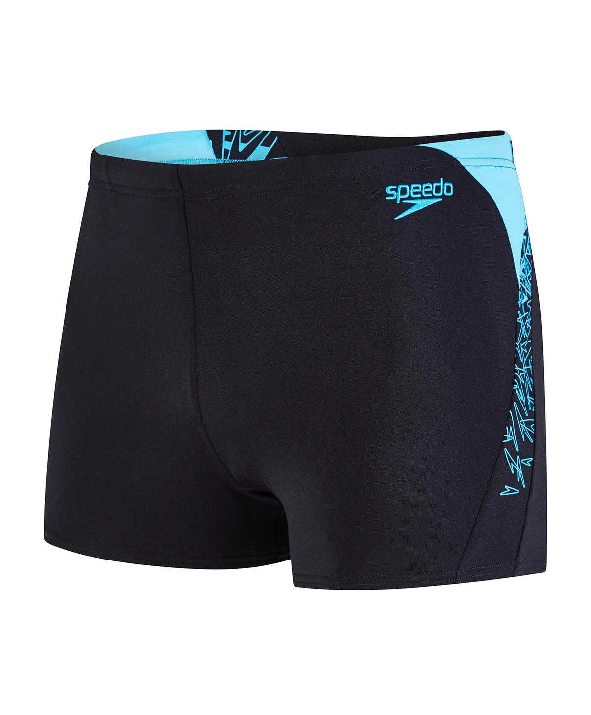 Badeanzug Speedo Boom Splice Aquashort Schwarz Türkis Blau 3 Badeanzug Speedo Boom Splice Aquashort Schwarz Türkis Blau