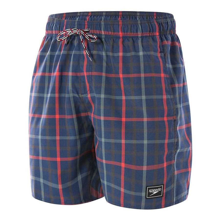 Badehose Speedo Check Leisure 16" Rot/blau/grau 3 Badehose Speedo Check Leisure 16" Rot/blau/grau