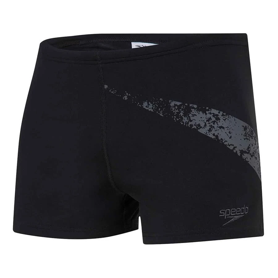 Speedo BoomStar Placement Aquashort Badehose Schwarz/grau 3 Speedo BoomStar Placement Aquashort Badehose Schwarz/grau