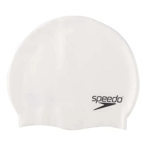 Speedo Plain Flache Silikonkappe Weiß 3 Speedo Plain Flache Silikonkappe Weiß