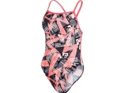 Speedo Allover V-Back Badeanzug Endurance+ - 34 Red/black