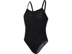 Speedo Boomstar Allover Badeanzug Turnback - Endurance10 - 38 Black/oxid Grey