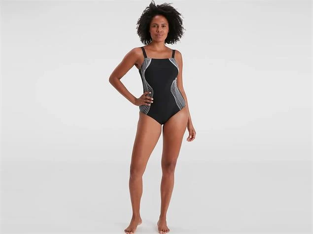 Speedo CrystallLux Printed Shaping Badeanzug Shape Comprex - 42 Black/white 4 Speedo CrystallLux Printed Shaping Badeanzug Shape Comprex - 42 Black/white – Bild 2