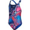 Speedo Digital Placement Mädchen Badeanzug Medalist Back - EcoEndurance+ - 152 Blue/pink