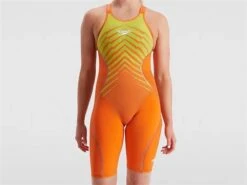 Speedo Fastskin LZR Pure Intent Wettkampfanzug Openback Kneeskin - 23 (D27) Salso/atomic Lime/rose Gold
