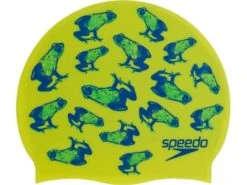Speedo Junior Printed Silikon Badekappe - Yellow/blue