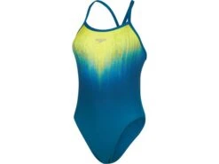 Speedo Placement Digital Badeanzug Turnback - Eco Endurance+ - 34 Blue/yellow
