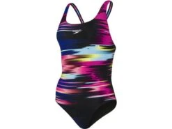 Speedo Placement Digital Powerback Badeanzug Endurance+ - 34 Black/purple