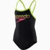Speedo Placement Mädchen Badeanzug Thinstrap - Endurance10 - 128 Black/green -Speedo Verkaufsgeschäft Placement20Madchen20Badeanzug thinstrap bkgreen 1
