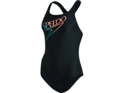 Speedo Retro Logo Medalist Badeanzug Eco EnduraFlex - 34 Black/blue