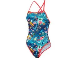 Speedo Retro Pop Flipturns Badeanzug Tieback - Endurance+ - 34 Blue/red
