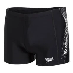 Badeanzug Speedo Sports Logo Aquashort Schwarz Weiß
