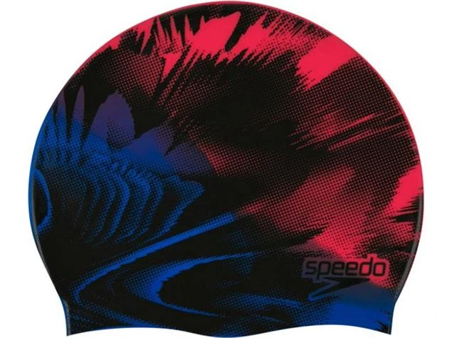 Speedo Slogan Print Silikon Badekappe - Red/blue 3 Speedo Slogan Print Silikon Badekappe - Red/blue