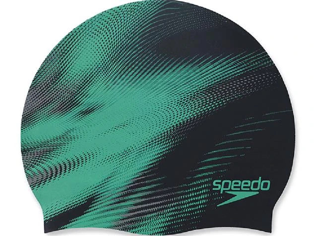 Speedo Slogan Printed Silikon Badekappe - Fake Green/black 3 Speedo Slogan Printed Silikon Badekappe - Fake Green/black