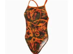 Speedo Wall Spray Allover Badeanzug Vback - Eco Endurance+ - 32 Orange/green