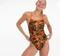 Speedo Wall Spray Allover Badeanzug Vback - Eco Endurance+ - 32 Orange/green -Speedo Verkaufsgeschäft Wall20Spray20Allover20Badeanzug oranggreen 3