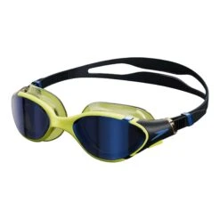 Speedo Biofuse 2.0 Schwimmbrille Schwarz/gelb-grün Mit Marineblauen Verspiegelten Gläsern