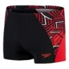 Speedo Eco Endurance+ Splice Aquashort Badehose Schwarz/rot/weiß