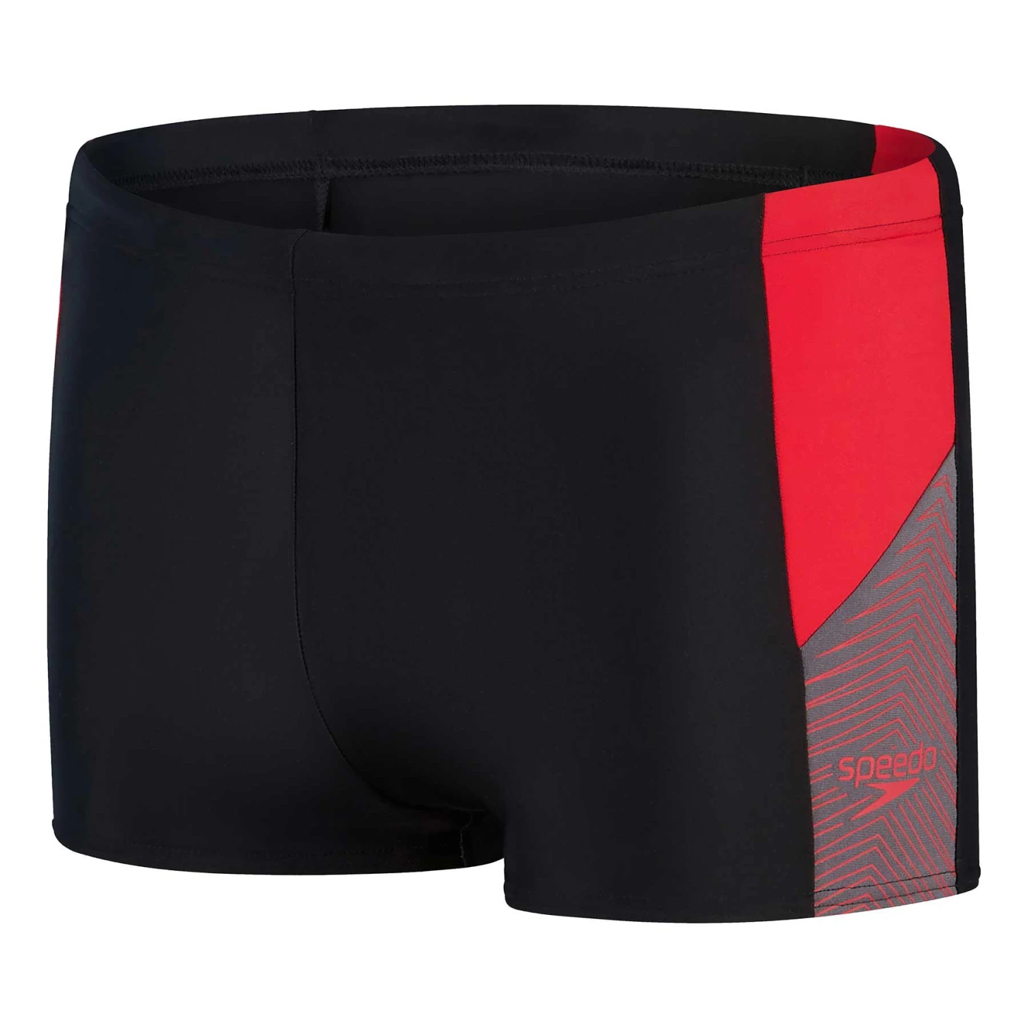 Speedo Dive Aquashort Badehose Schwarz/rot/grau 3 Speedo Dive Aquashort Badehose Schwarz/rot/grau