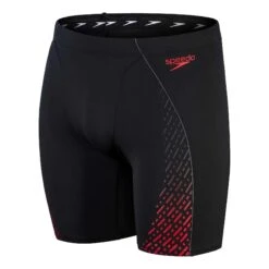 Speedo Eco Endurance+ Pro Mid Badehose Schwarz/rot/grau