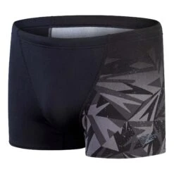 Speedo Hyper Boom Panel Aquashort Badehose Schwarz/dunkelgrau/hellgrau