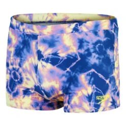 Speedo Escape Aquashort Badehose Marineblau/lila/gelb