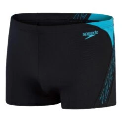 Speedo Hyper Boom Splice Aquashort Badehose Schwarz/hellblau