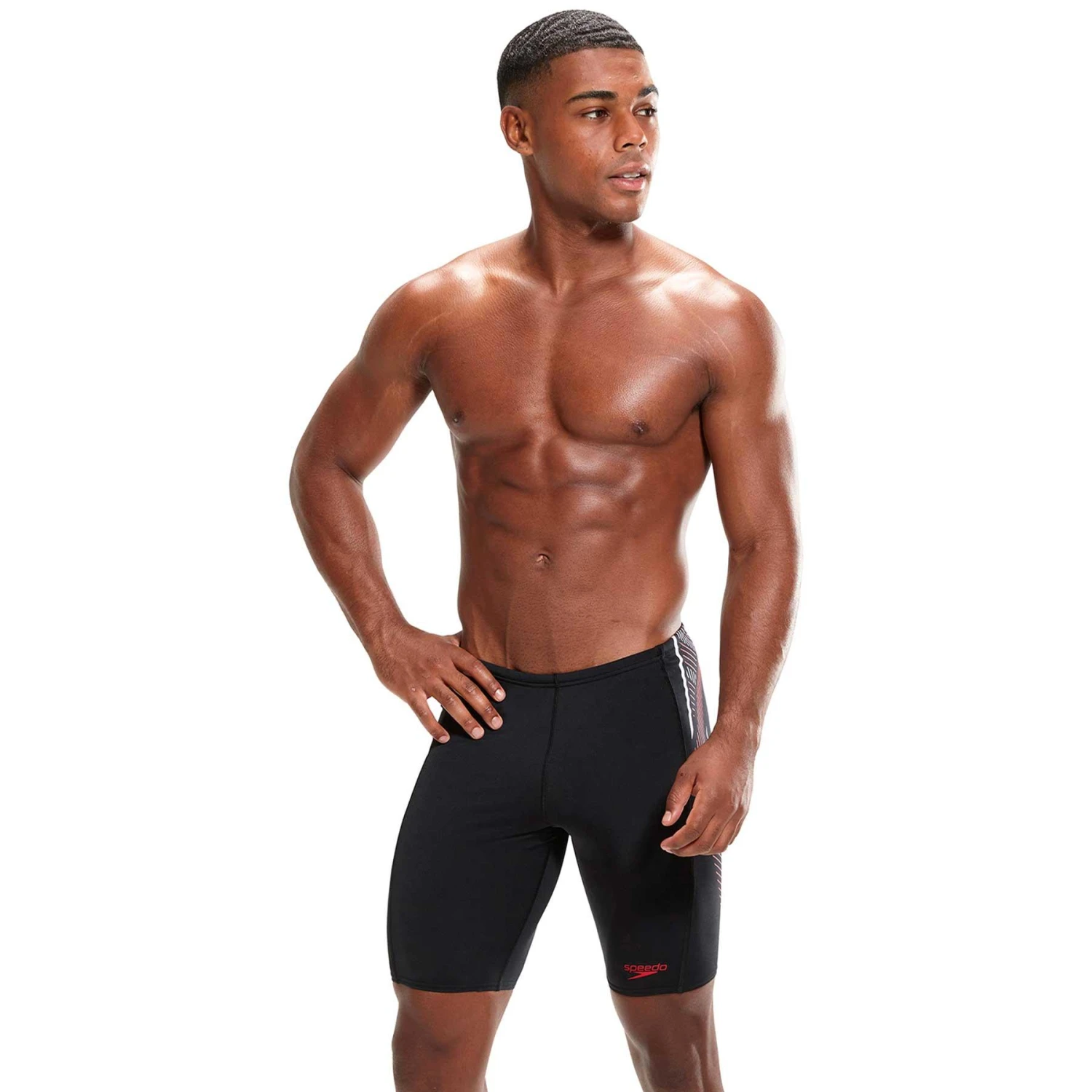 Speedo Tech Panel Badehose Schwarz/rot/weiß 3 Speedo Tech Panel Badehose Schwarz/rot/weiß