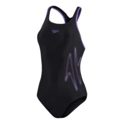Speedo Hyperboom Placement Racerback Damen Badeanzug Schwarz/lila
