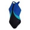 Speedo Colourblock High Neck Crossback Damen Badeanzug Schwarz/marineblau/aquamarinblau -Speedo Verkaufsgeschäft so 8 00305915474 001