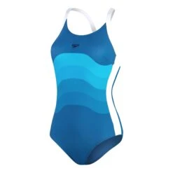 Speedo Shaping Entwine Printed Damen Badeanzug Marineblau/hellblau/weiß