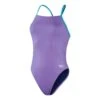 Speedo Solid Lattice-Back Damen Badeanzug Helllila/hellblau