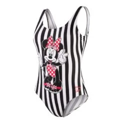 Badeanzug Speedo Minnie Placement U Back Schwarz/weiß/rot Damen
