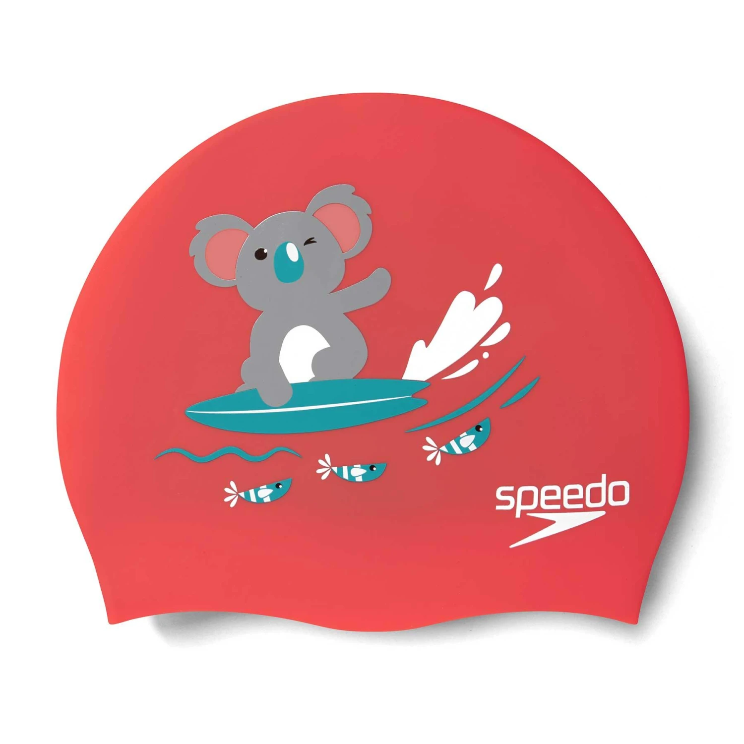 Speedo Printed Silicone Kinder Schwimmkappe Rot/dunkelgrün/braun 3 Speedo Printed Silicone Kinder Schwimmkappe Rot/dunkelgrün/braun