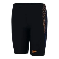 Speedo Plastisol Placement Jammer Jungen Badehose Schwarz/orange