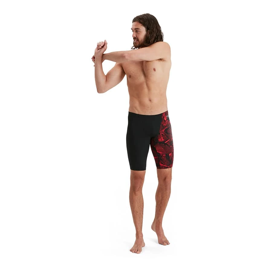 Speedo Allover V-Cut Badehose Schwarz/rot 3 Speedo Allover V-Cut Badehose Schwarz/rot