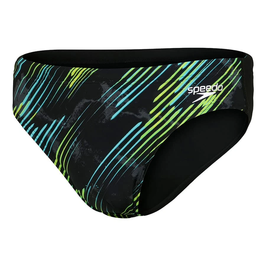 Speedo Tech Panel 7cm Brief Badehose Schwarz/limettengrün/blau 3 Speedo Tech Panel 7cm Brief Badehose Schwarz/limettengrün/blau