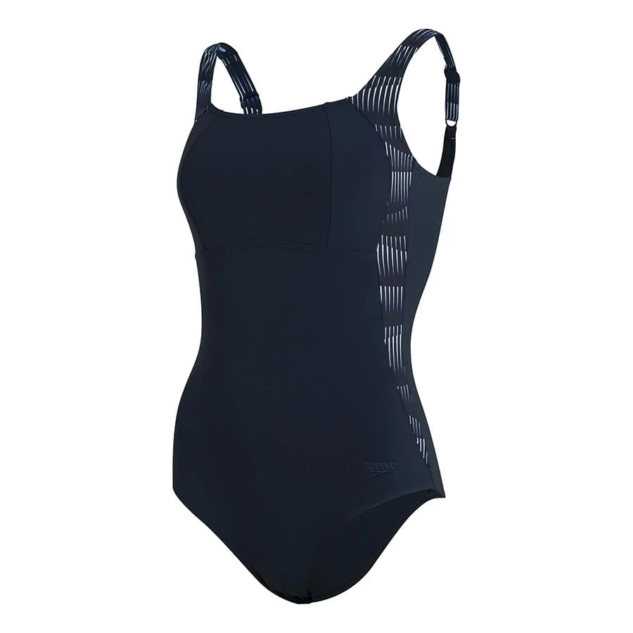 Speedo LunaLustre Printed Damen Badeanzug Schwarz/weiß/grau 3 Speedo LunaLustre Printed Damen Badeanzug Schwarz/weiß/grau
