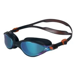 Speedo Vue Mirror Schwimmbrille Schwarz/orange Mit Verspiegelten Lilanen Gläsern