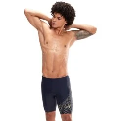Speedo Medley Logo Wave Badehose Schwarz/hellgelb