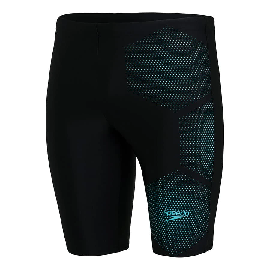 Speedo Tech Placement Jammer Badehose Schwarz/blau 3 Speedo Tech Placement Jammer Badehose Schwarz/blau