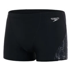 Speedo Storm Wave Allover Digital V Panel Aquashort Badehose Schwarz/grau