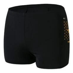 Speedo Pocket Aquashort Badehose Schwarz/orange