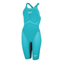 Speedo Fastskin LZR Pure Valor Closedback Kneeskin Damen Badeanzug Türkis/dunkelgrau