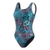 Speedo Allover Deep U-Back Damen Badeanzug Schwarz/blau/rosa -Speedo Verkaufsgeschäft so 8 12369g739 001