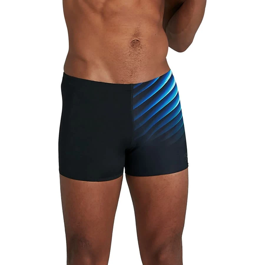 Speedo Placement Aquashort Badehose Schwarz/dunkelblau/hellblau 3 Speedo Placement Aquashort Badehose Schwarz/dunkelblau/hellblau