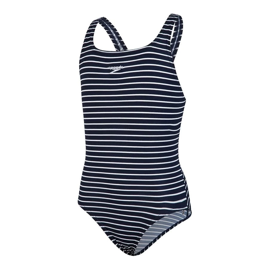 Speedo Endurance+ Printed Medalist Mädchen Badeanzug Blau/weiß 3 Speedo Endurance+ Printed Medalist Mädchen Badeanzug Blau/weiß