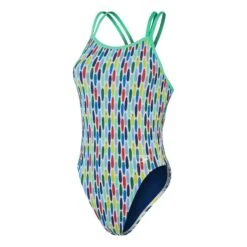 Speedo Allover Starback Damen Badeanzug Grün/gelb/rot
