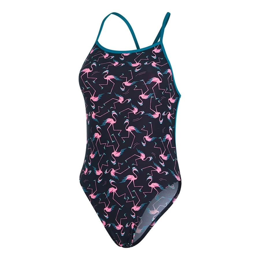 Speedo Flamingo Flare Damen Badeanzug Schwarz/rosa 3 Speedo Flamingo Flare Damen Badeanzug Schwarz/rosa
