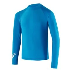 Speedo Rash Top Kinder Langarmshirt Blau/weiß